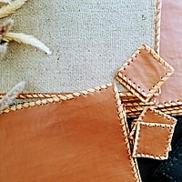 Vegan Leather and Jute Place Mats Vegan Leather and Jute Place Mats